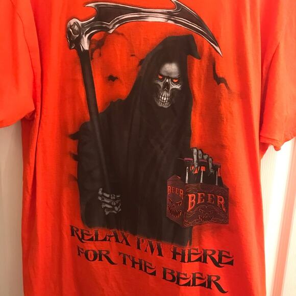 Happy Halloween Relax, I'm here for the Beer Unisex T-shirt Size Large - Picture 2 of 5